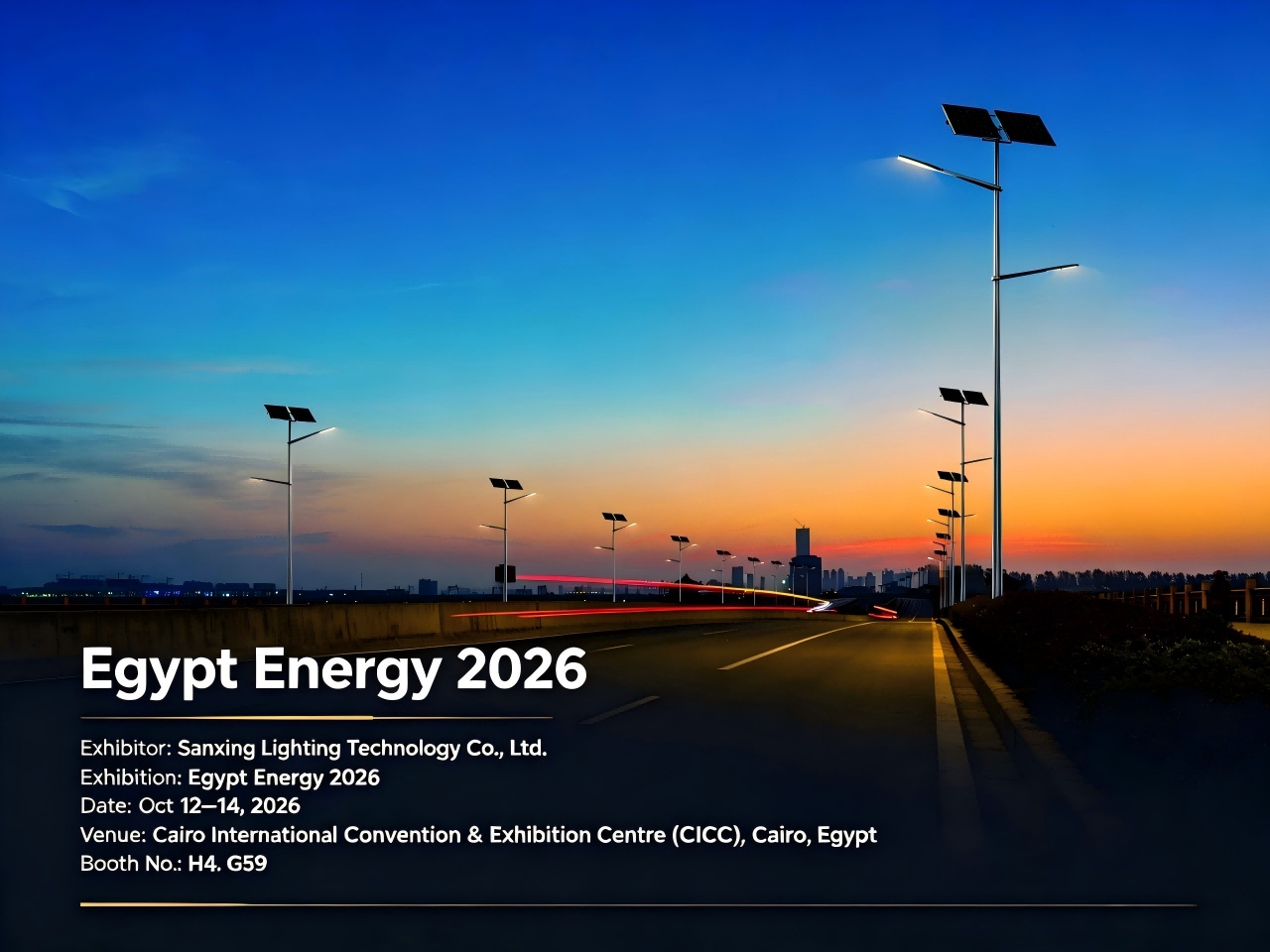 Ilalahad ng Sanxing Lighting ang kanilang mga produkto sa Egypt Energy 2026 sa Cairo | Oktubre 12‑14, Booth H4‑G59