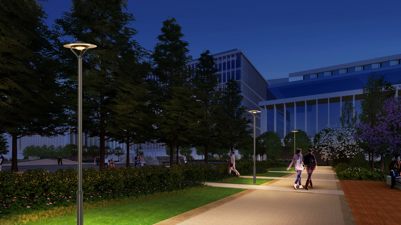 Hiệu ứng ban đêm của đèn ngoài trời sân sau