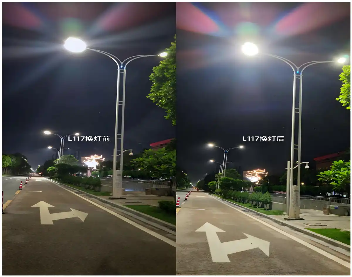 Comparison Images Before and After Using the LED Lamp Head