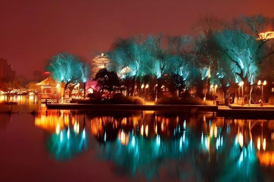 Cultural Themed Landscape Lamp Cultural Themed Landscape Lamp