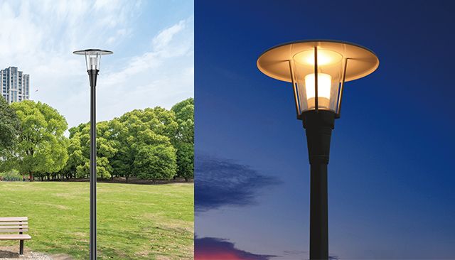 Lumière extérieure avec poteau