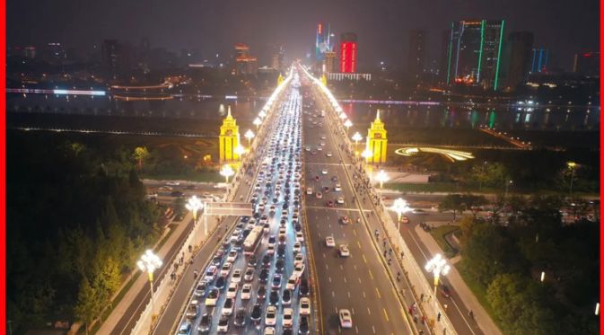 Bagong China Lamp sa Yingze Street ng Taiyuan, Top Street ng Shanxi | Isang Pagpupugay sa Ika-75 Anibersaryo ng PRC