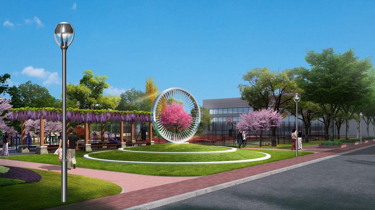 Внешние столбики освещения