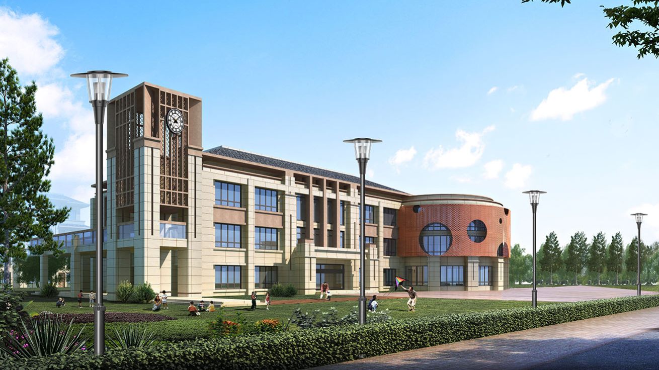 Lumière extérieure avec poteau