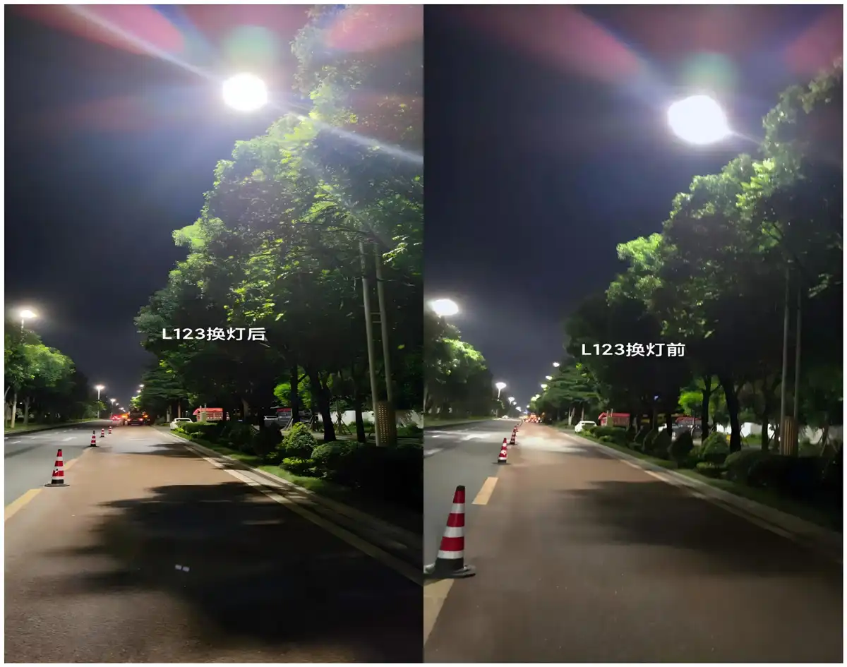 Comparison Images Before and After Using the LED Lamp Head