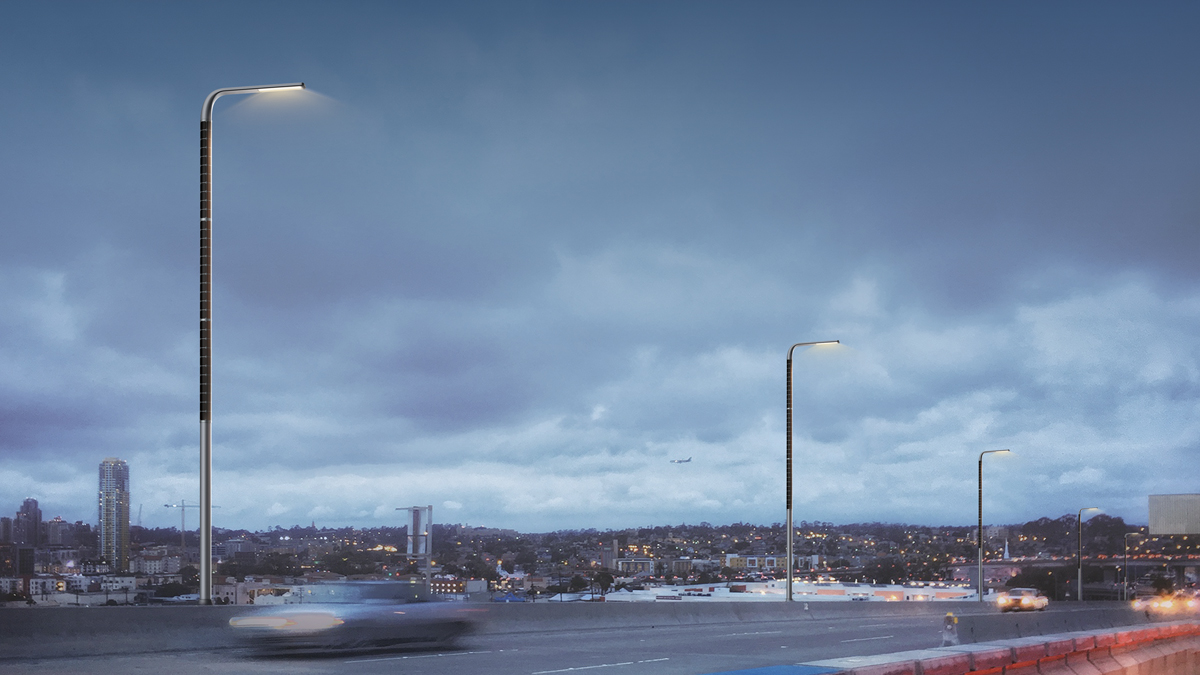 Postes de iluminação pública movidos a energia solar