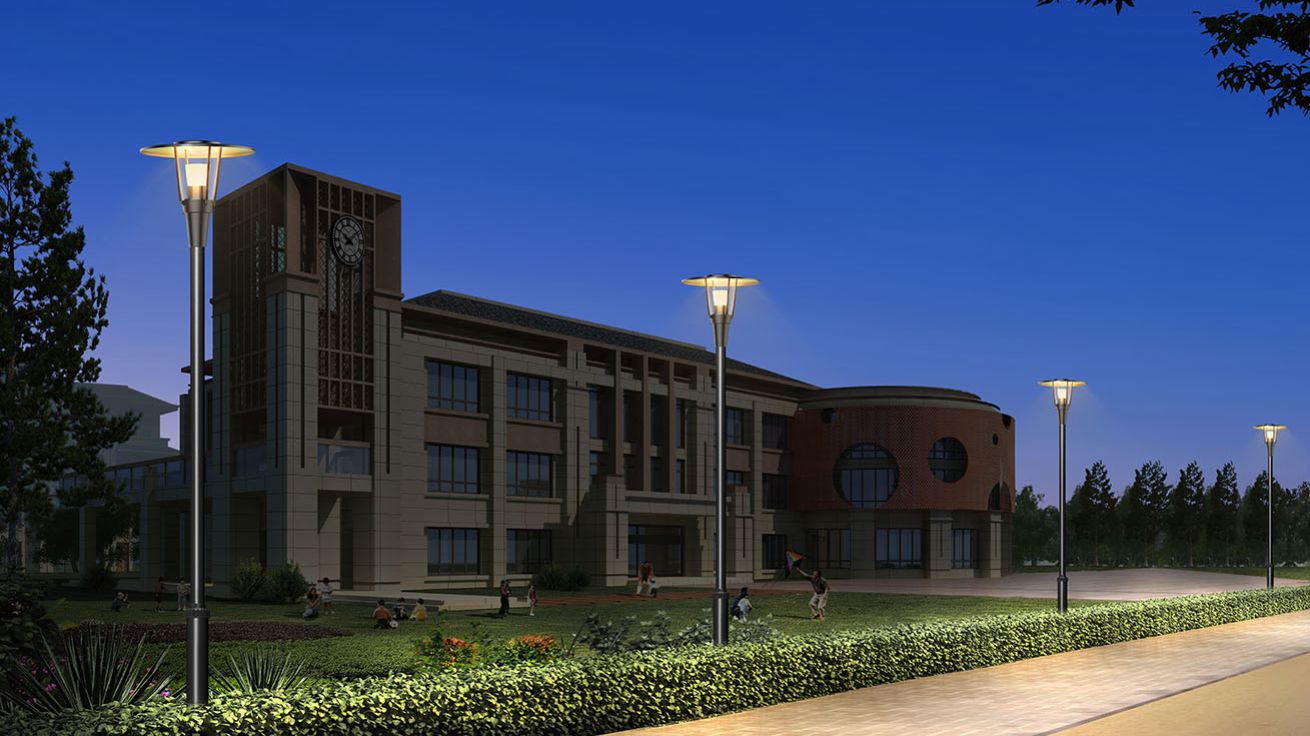 Lumière extérieure avec poteau