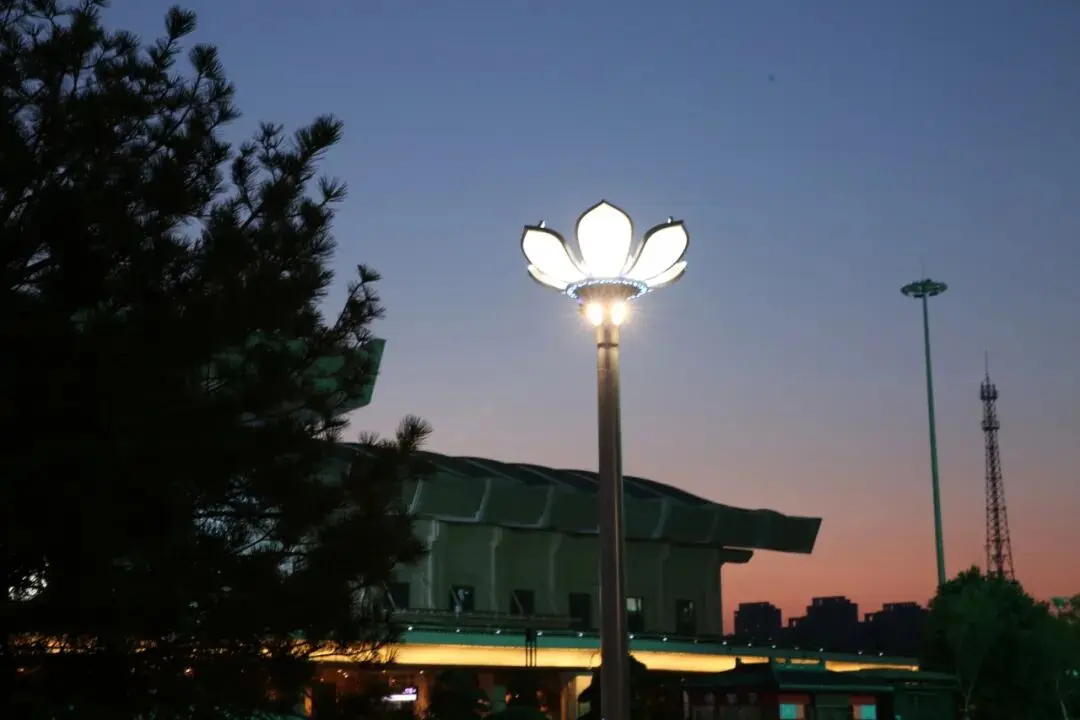Blossoming Spring City, Smart Power for Dual-Carbon Goals | Sanxing Lighting’s Smart Streetlights Illuminate Jinan West Railway Station
