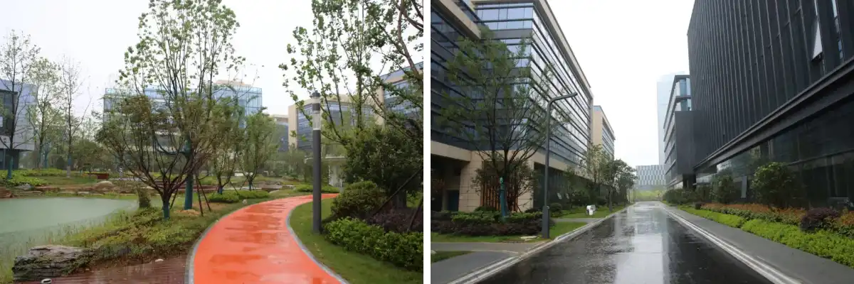 Penggunaan Tiang Pelbagai Fungsi Pintar Sanxing Lighting di Taman Teknologi Tinggi Bertaraf Dunia: Hefei Zhong’an Chuanggu