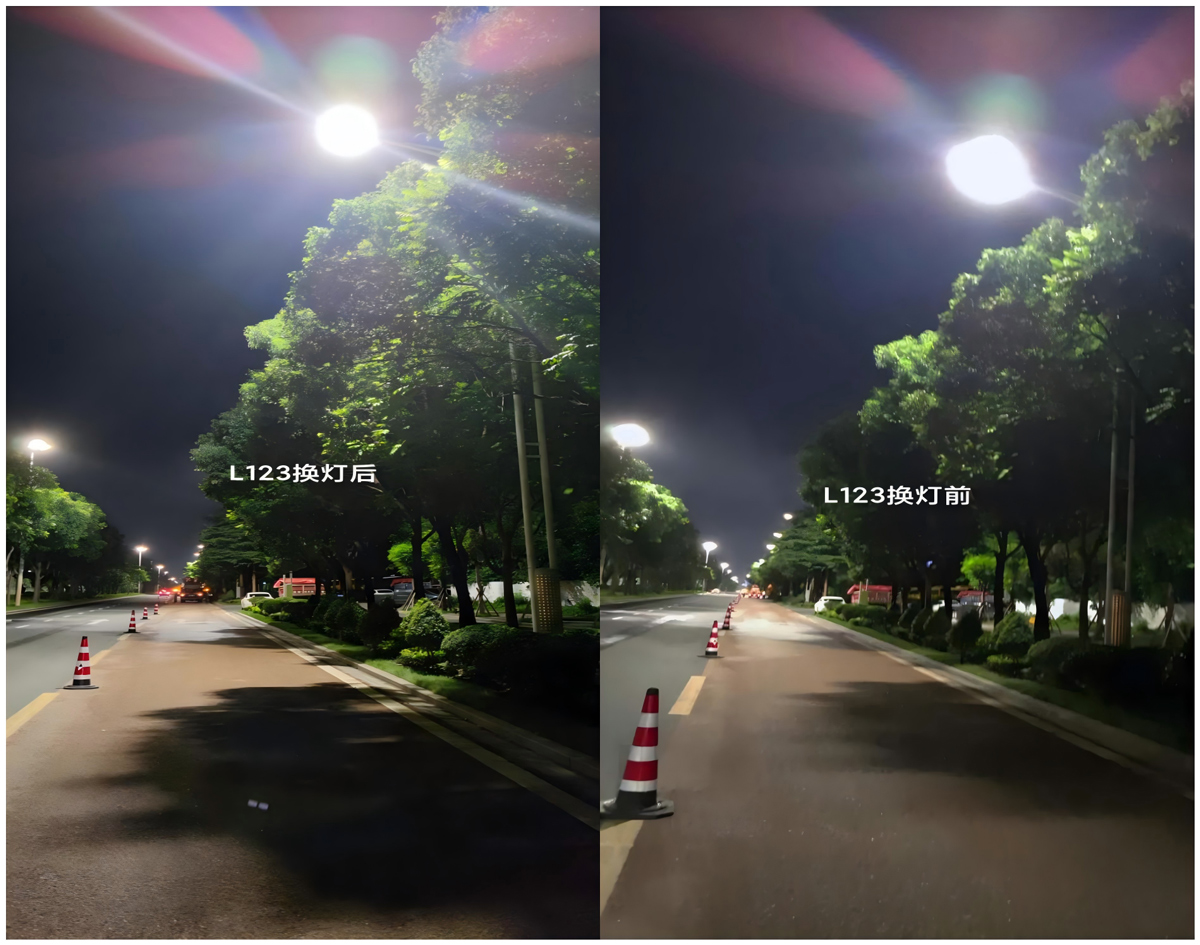 LED 램프 헤드 사용 전후 비교 이미지