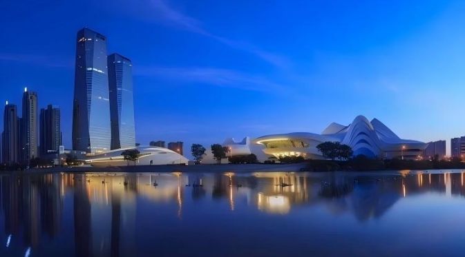Projek Pencahayaan Landskap Pusat Kebudayaan & Seni Antarabangsa Meixihu Changsha: Penyelesaian Tiang Lampu Pintar Pelbagai Fungsi Modular
