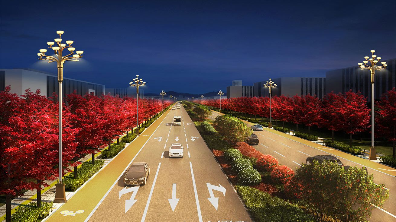 Luz de calle blanca cálida